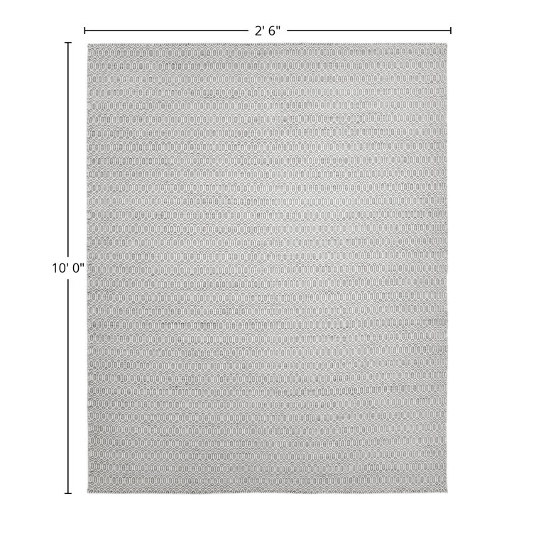 Chatham Slate Wool Handwoven Flatweave Runner Rug 2'6" x 10'