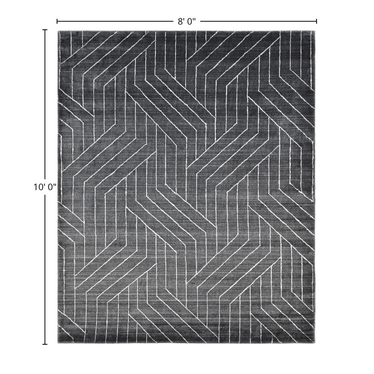 Elysian Gray Hand-Knotted Wool and Viscose 8' x 10' Area Rug