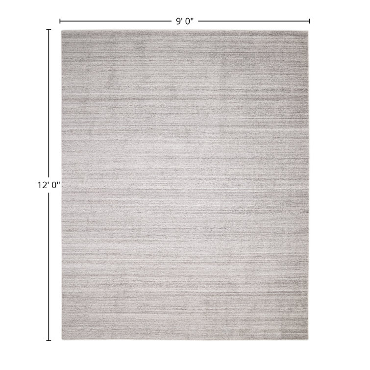 Halsey Tailored Texture 9' x 12' Wool-Blend Area Rug in Silver