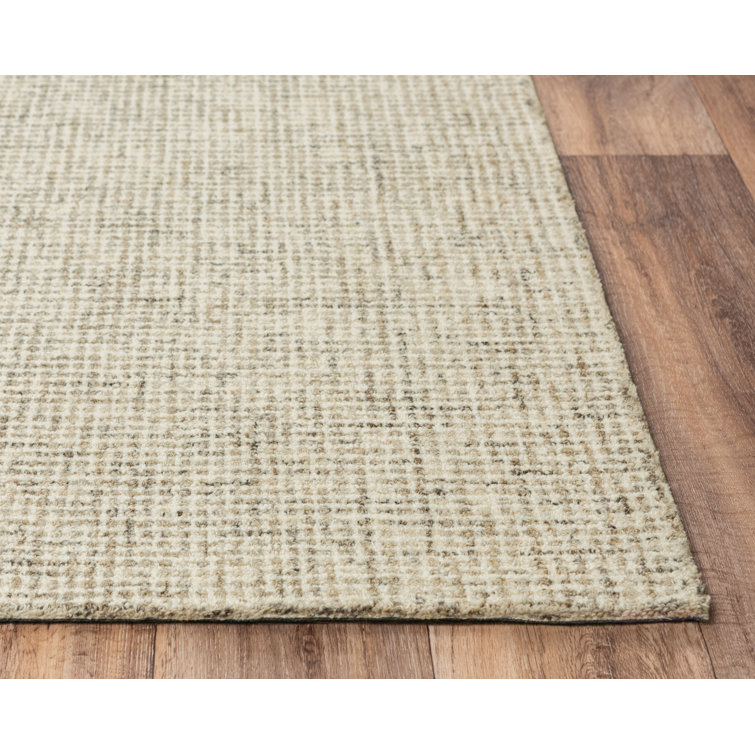 Ivory Handwoven Wool Rectangular Area Rug 3' x 5'