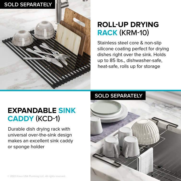 33-Inch Stainless Steel Drop-In Single Bowl Kitchen Sink with Drainboard