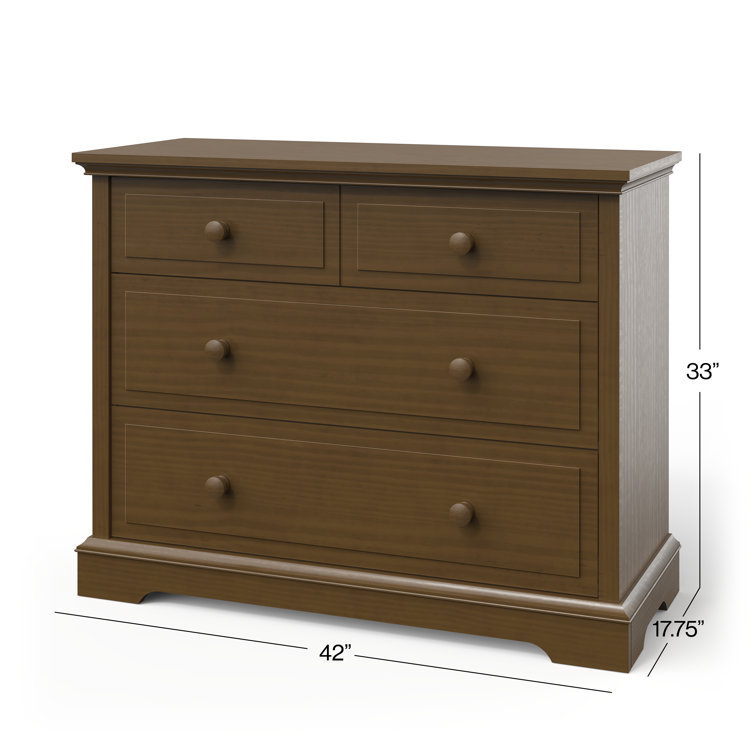 Cocoa Bean Pine Wood 3-Drawer Nursery Dresser