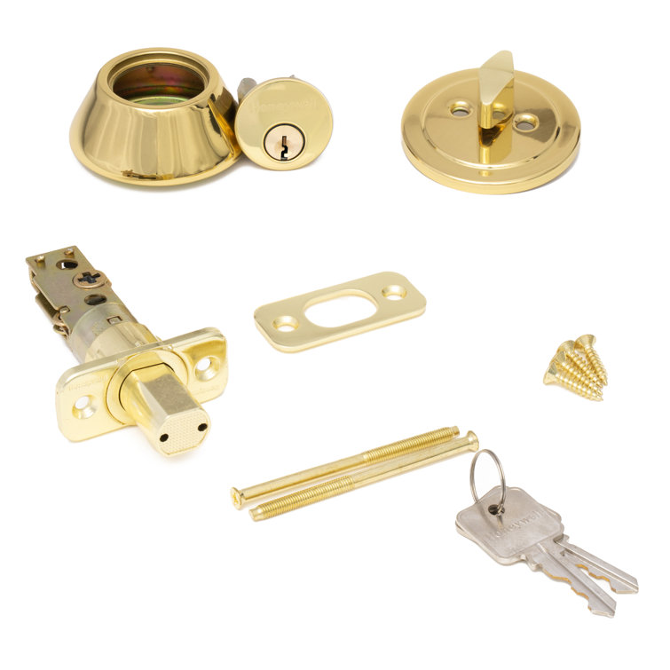 Polished Brass Single Cylinder Deadbolt Door Lock