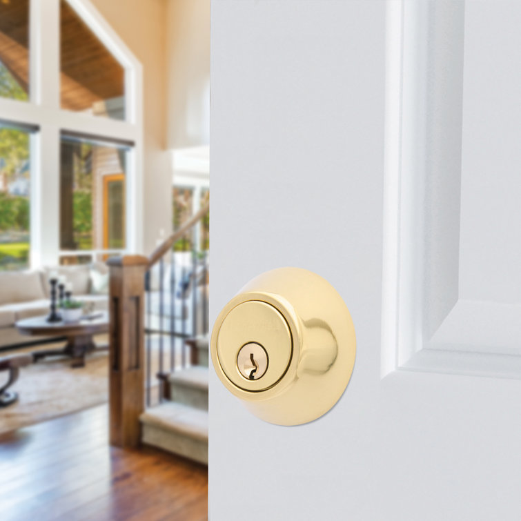 Polished Brass Single Cylinder Deadbolt Door Lock
