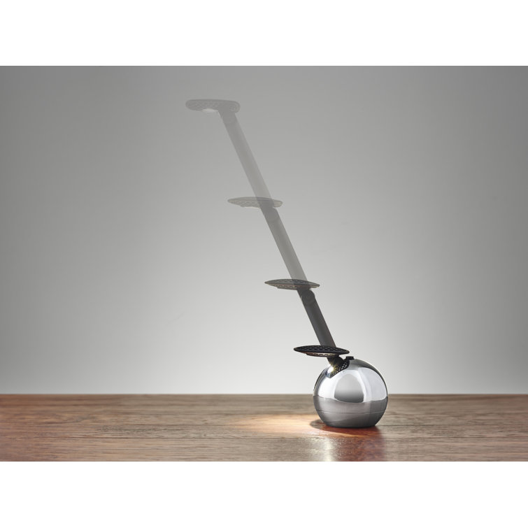 Kiu Adjustable Chrome and Black LED Desk Lamp