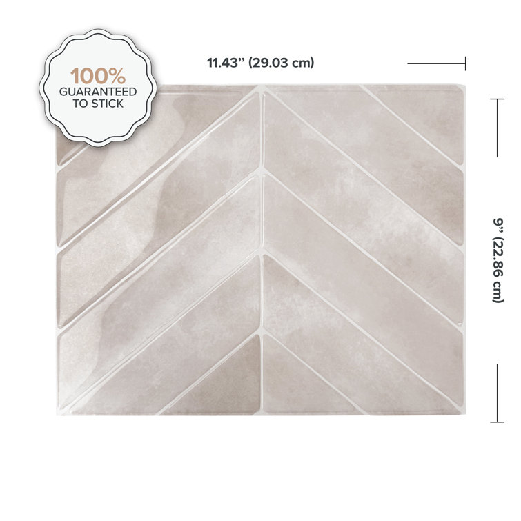 Pink Matte Chevron Peel and Stick Backsplash Tile Set
