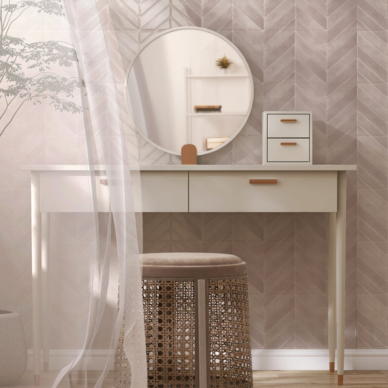 Pink Matte Chevron Peel and Stick Backsplash Tile Set