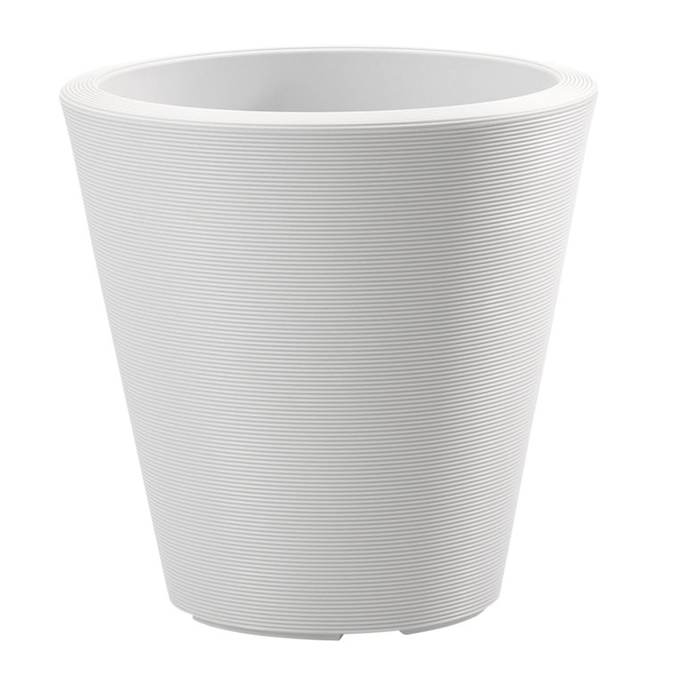 Alpine White Modern Crescent Garden Planter, 26" Polyethylene Pot