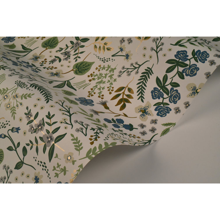 Wildwood Floral Blue/Green 27' Easy-Clean Removable Wallpaper