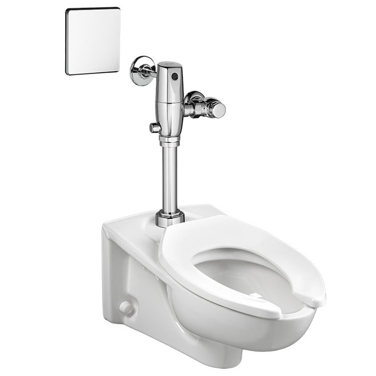 White Ceramic Wall-Mounted Elongated Toilet Bowl