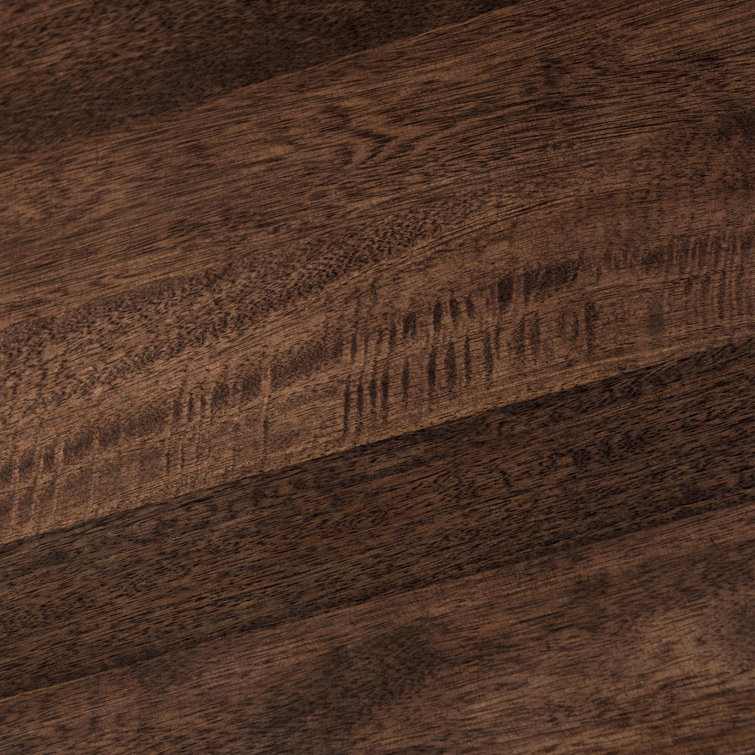 Tall Kona Brown Mango Wood Cabinet with Intricate Carvings