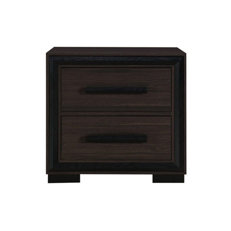 Amelia Queen Dark Brown 5-Piece Bedroom Set with Black Trim