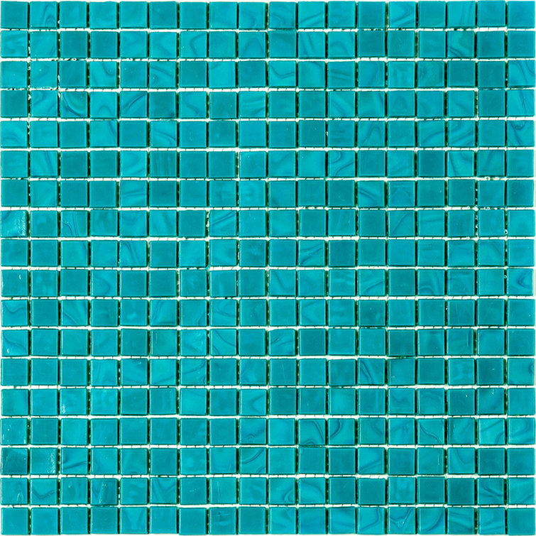 Turquoise Blue Iridescent Glass Mosaic Tile for Walls and Floors