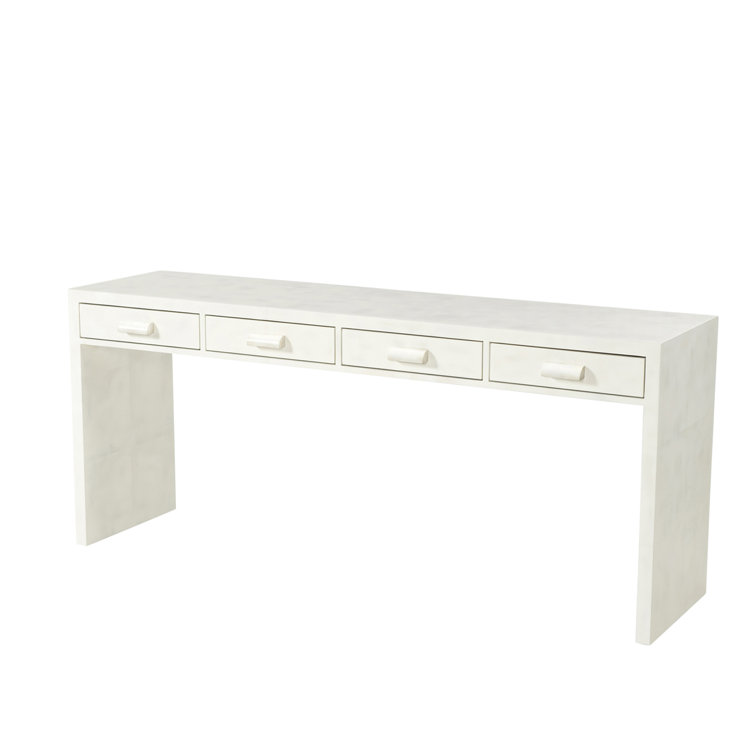 Irwindale Classic White Veneer Console Table with Storage