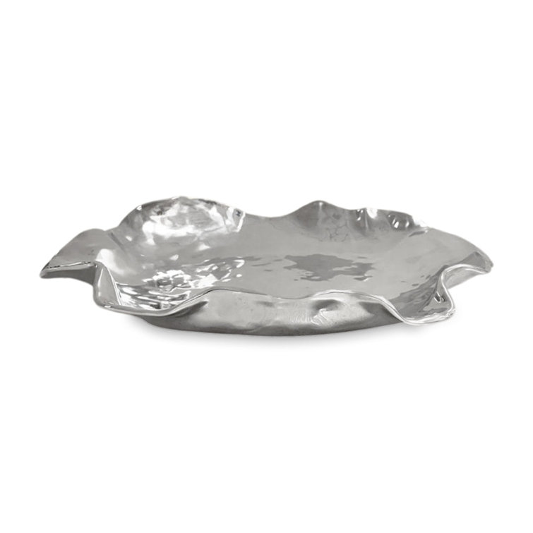 Handmade Silver Aluminum Rectangular Serving Platter
