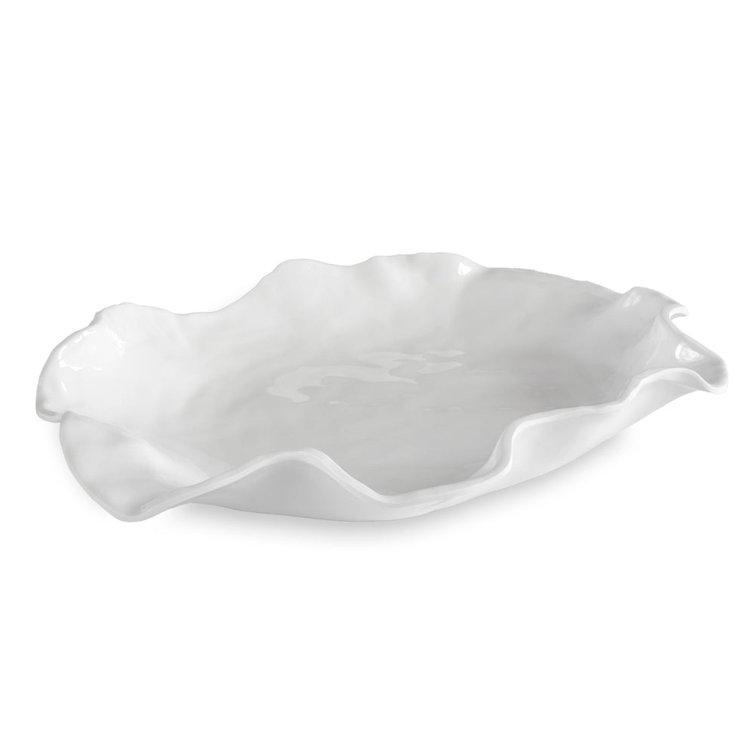 White Scalloped Edge Extra Large Melamine Platter