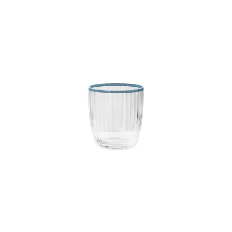 Clear and Blue Acrylic 12 oz. Drinking Glass Set of 4