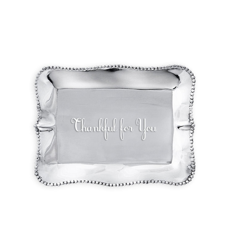 Denisse Engraved Aluminum Rectangular Decorative Tray