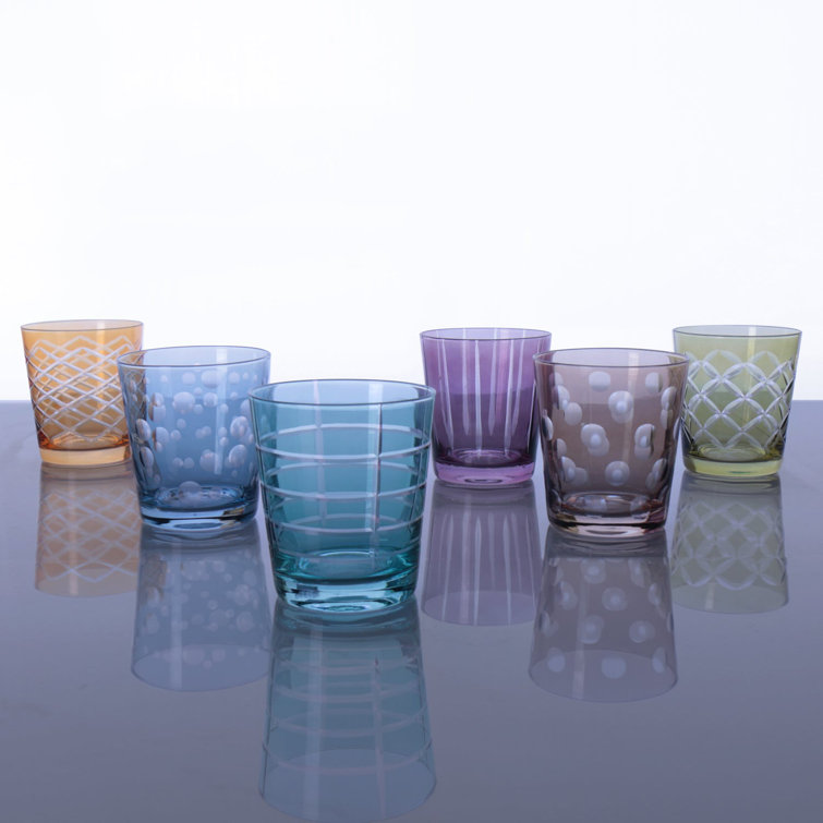 Colorful Handcrafted Glass Drinking Set of 6