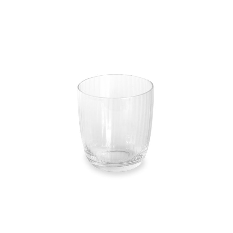 Clear Ribbed Stemless Glassware Set of 4, 12oz