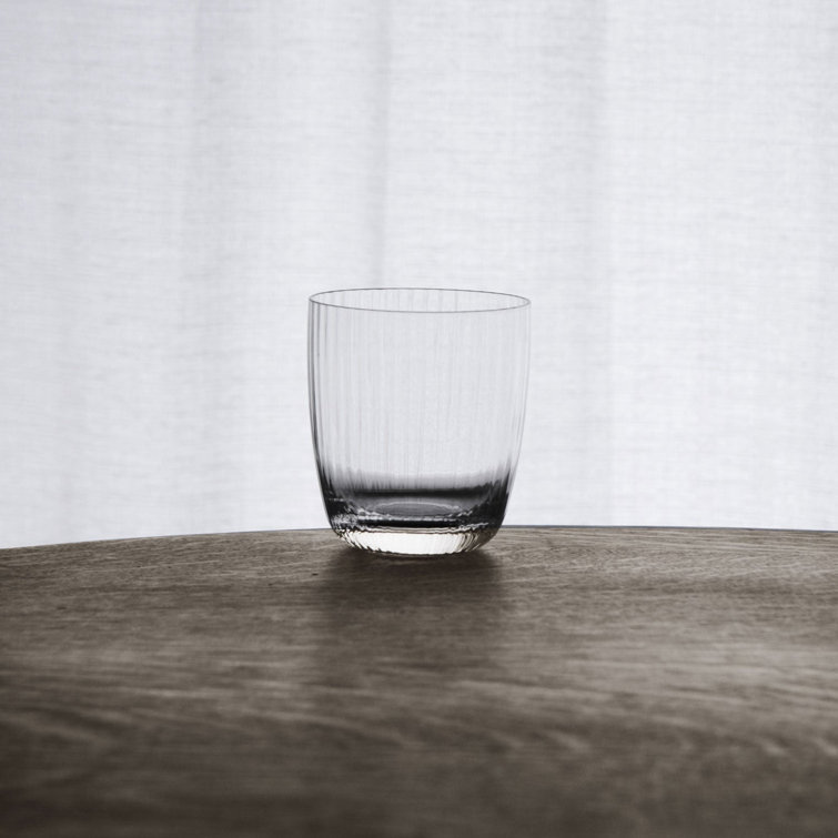 Clear Ribbed Stemless Glassware Set of 4, 12oz