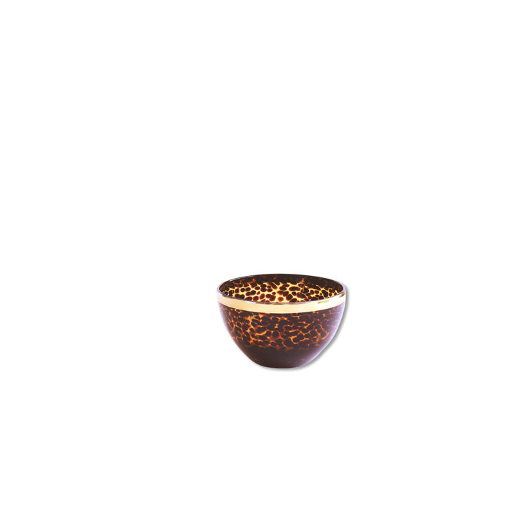 Large Amber and Gold Glass Tortoise Bowl