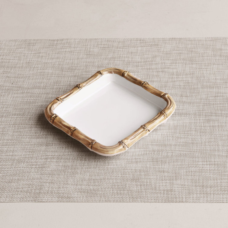 White and Natural Bamboo Style Melamine Napkin Holder