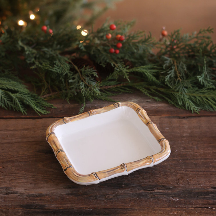 White and Natural Bamboo Style Melamine Napkin Holder