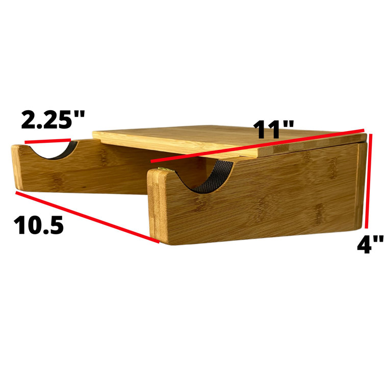 Polished Bamboo Wall Mount Bike Rack with Removable Shelf