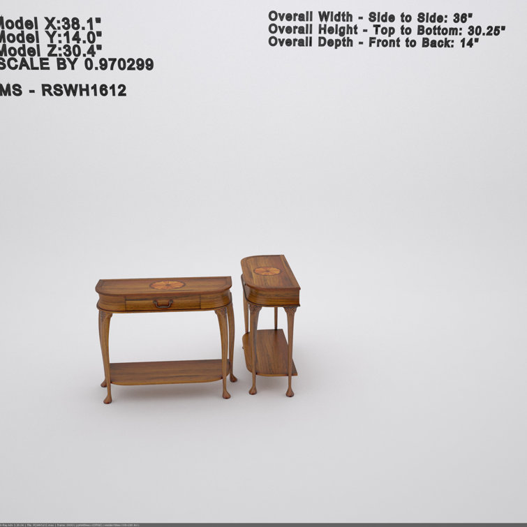 Plantation Cherry Demilune Console Table with Storage
