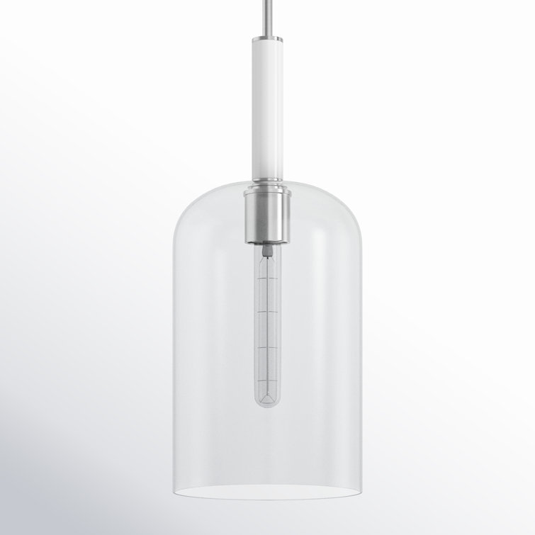 Monroe Polished Nickel Clear Glass Pendant Light
