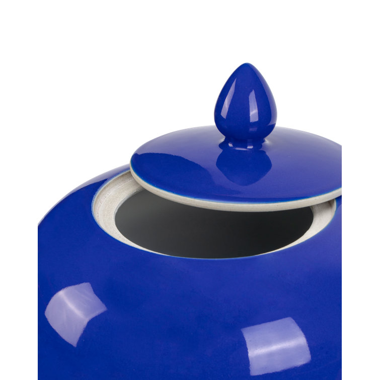 Ocean Blue Handmade Porcelain Ginger Jar