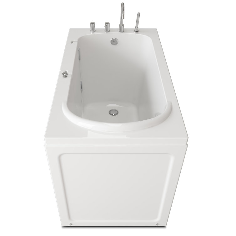 52" White Acrylic Walk-In Bathtub with Inswing Door