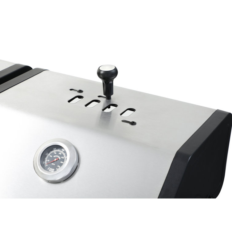 Stainless Steel 3-Burner Propane Gas and Charcoal Grill with Side Burner