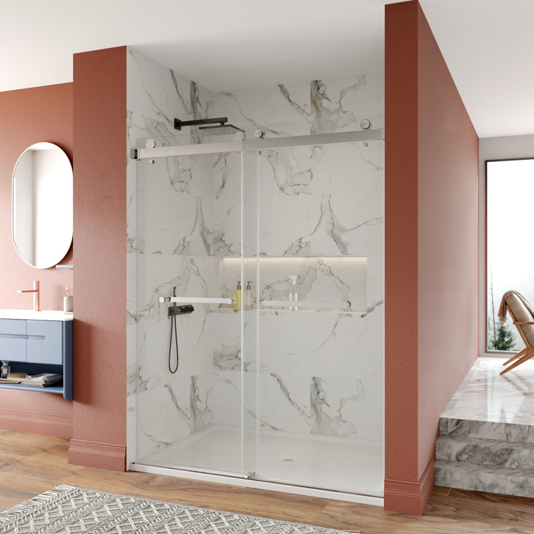 Concord 60" Frameless Sliding Shower Door with Chrome Finish
