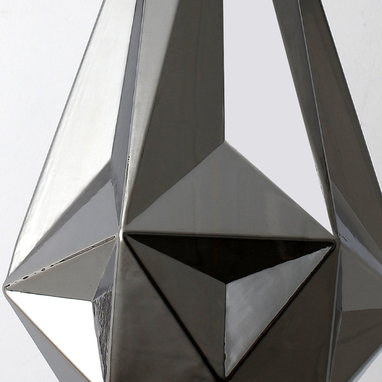 Smoked Gray Glass Geometric Pendant Light with Matte Black Finish