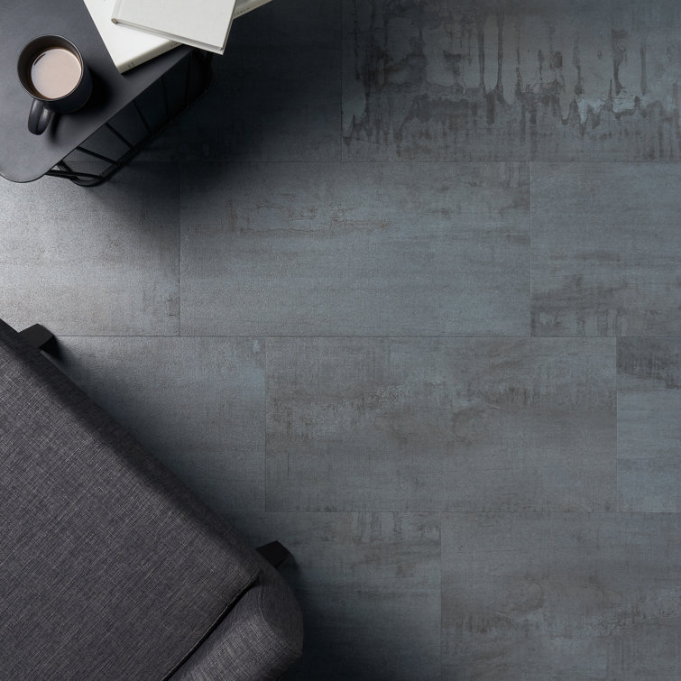 Angela Harris Chrome Matte Concrete-Look Luxury Vinyl Floor Tile