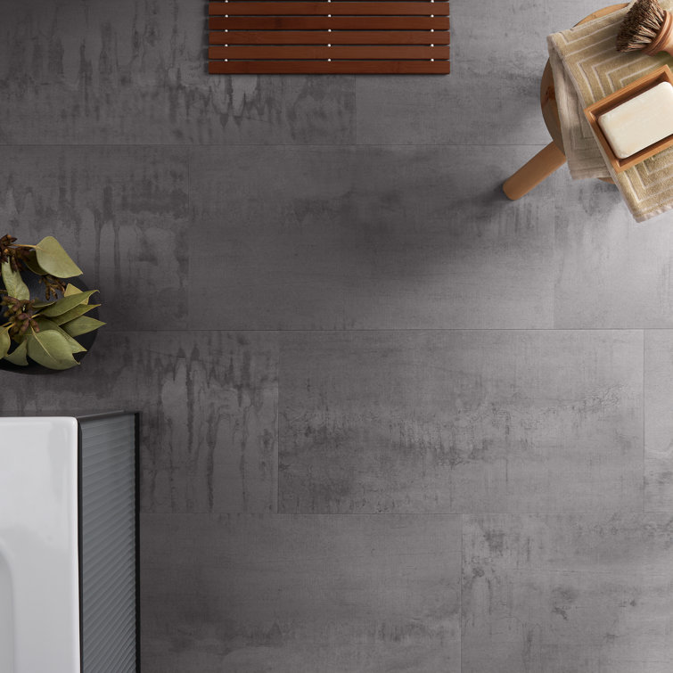 Steel Matte Concrete Look Waterproof Vinyl Floor Tile