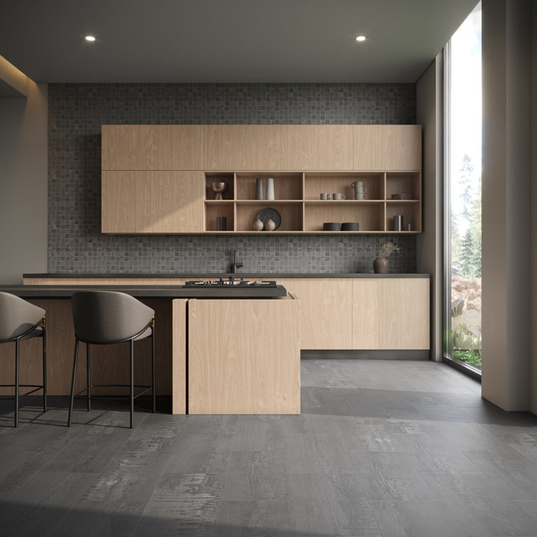 Steel Matte Concrete Look Waterproof Vinyl Floor Tile