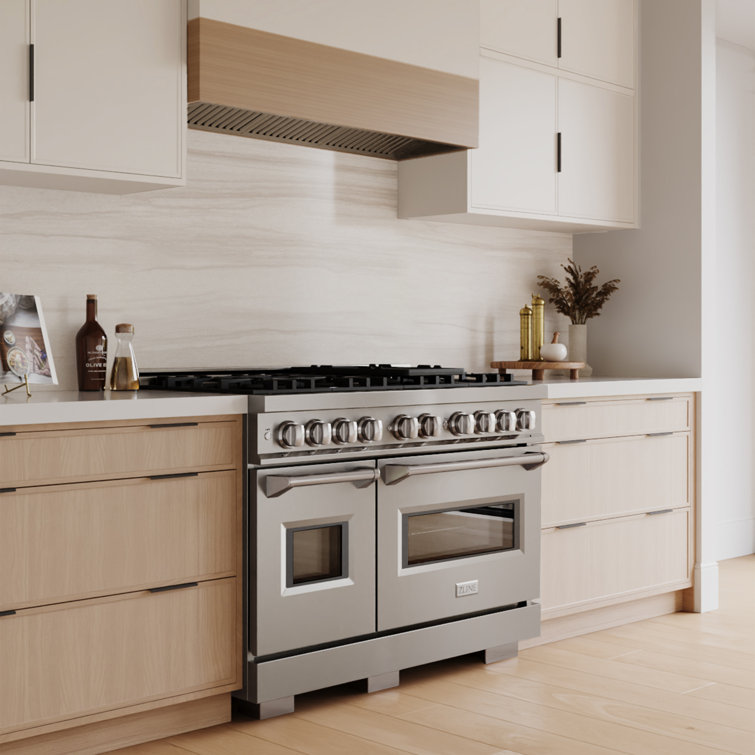 ZLINE 48" Stainless Steel Dual Fuel Range with 8 Burners and Griddle