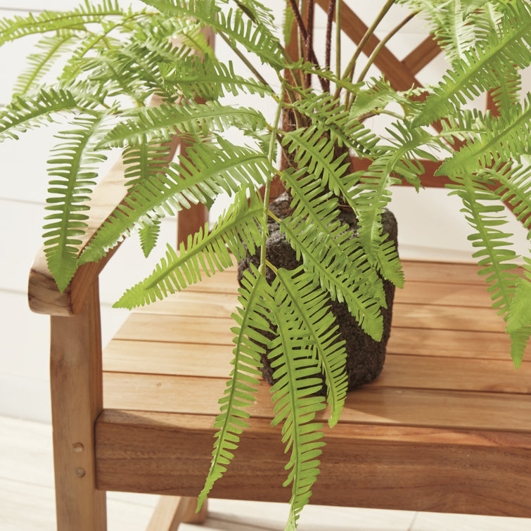 29.5" Tall Green Silk and Plastic Potted Fern