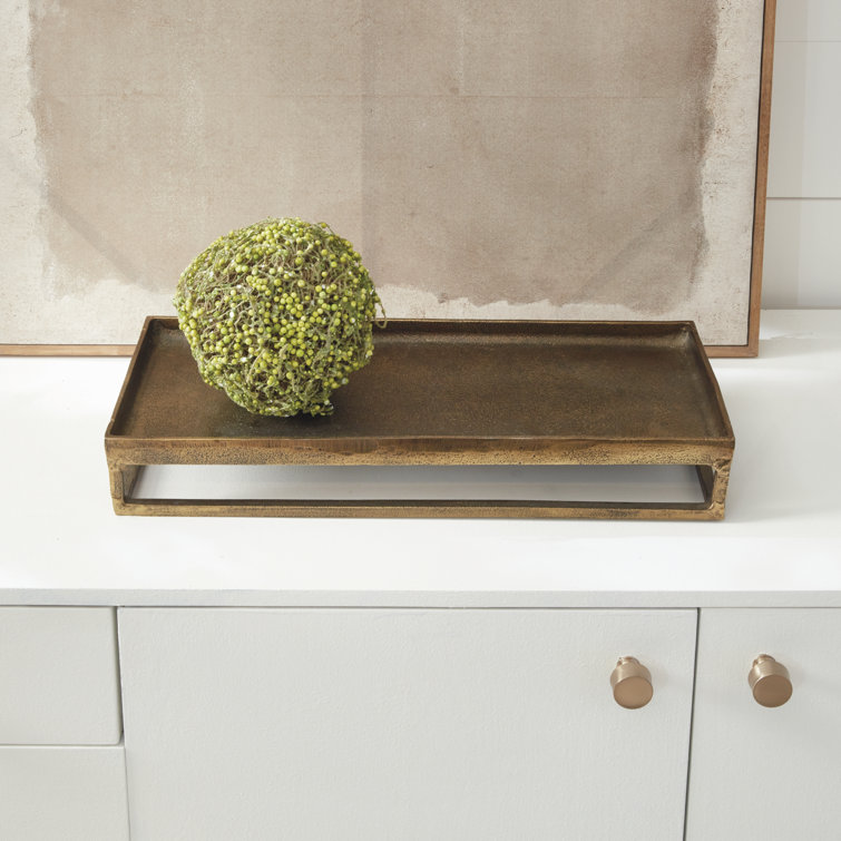 Cabot Antique Brass Cast Aluminum Decorative Tray