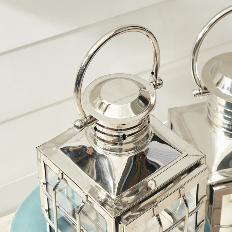 Nantucket Maritime Silver 11" Tabletop & Hanging Candle Lantern