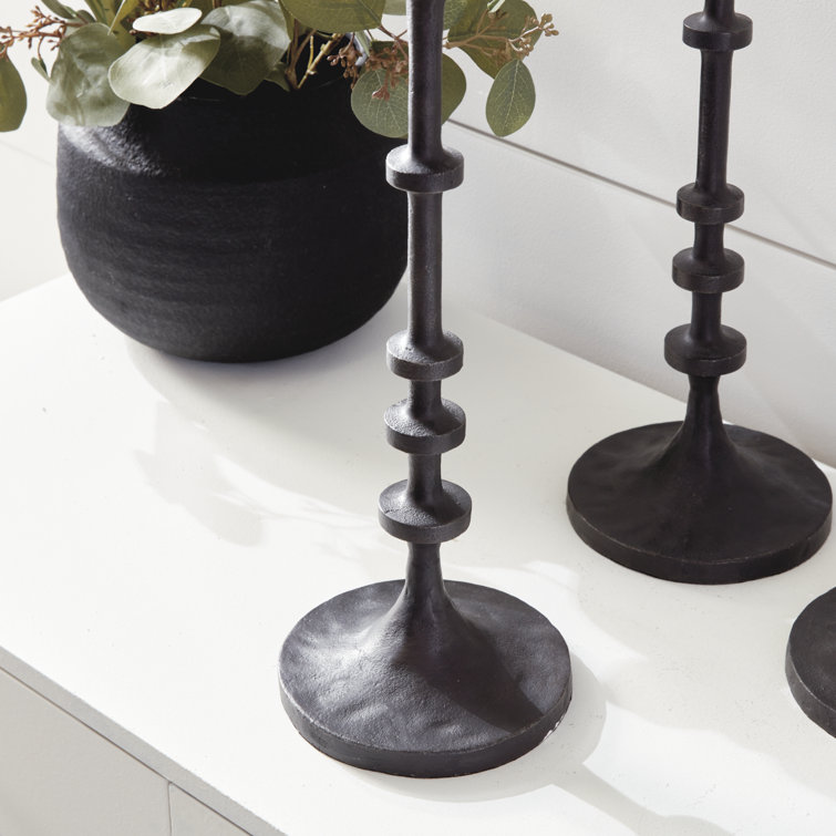 Abacus Oversized Candle Stands Trio in Modern Industrial Style
