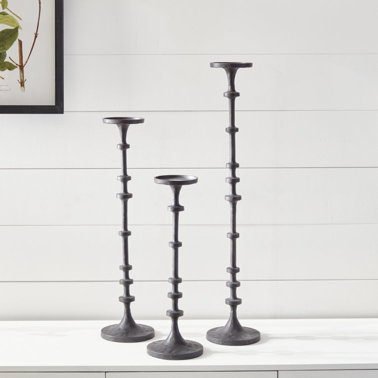 Abacus Oversized Candle Stands Trio in Modern Industrial Style