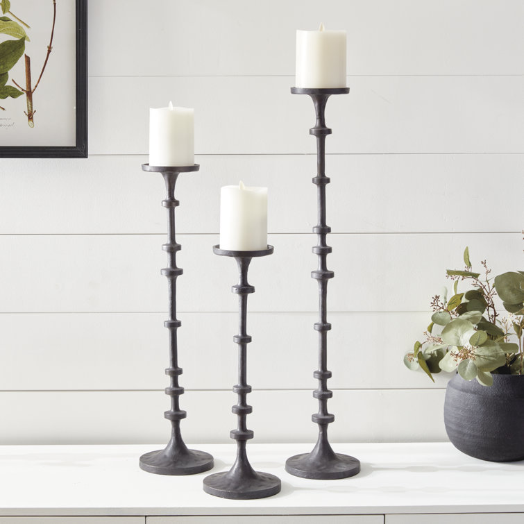 Abacus Oversized Candle Stands Trio in Modern Industrial Style