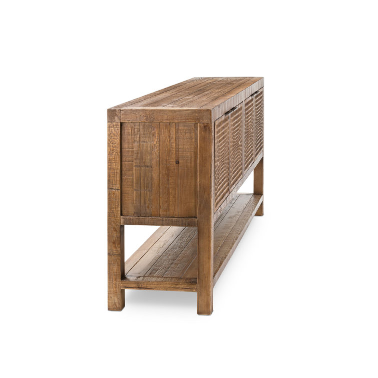 Osiris Reclaimed Pine Wood Buffet Sideboard with Carved Pattern