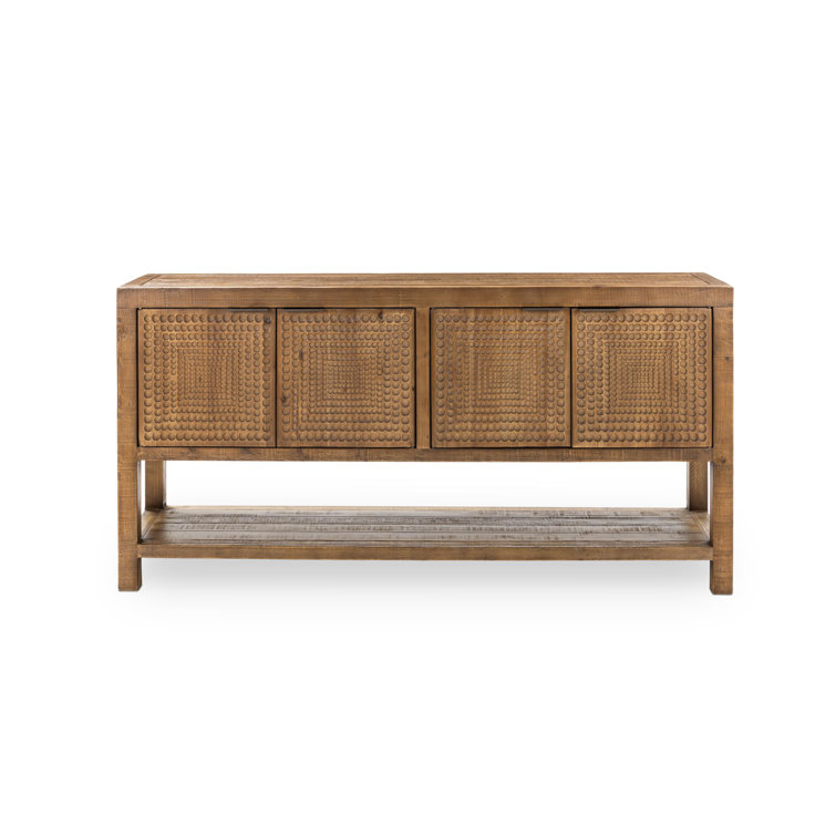 Osiris Reclaimed Pine Wood Buffet Sideboard with Carved Pattern