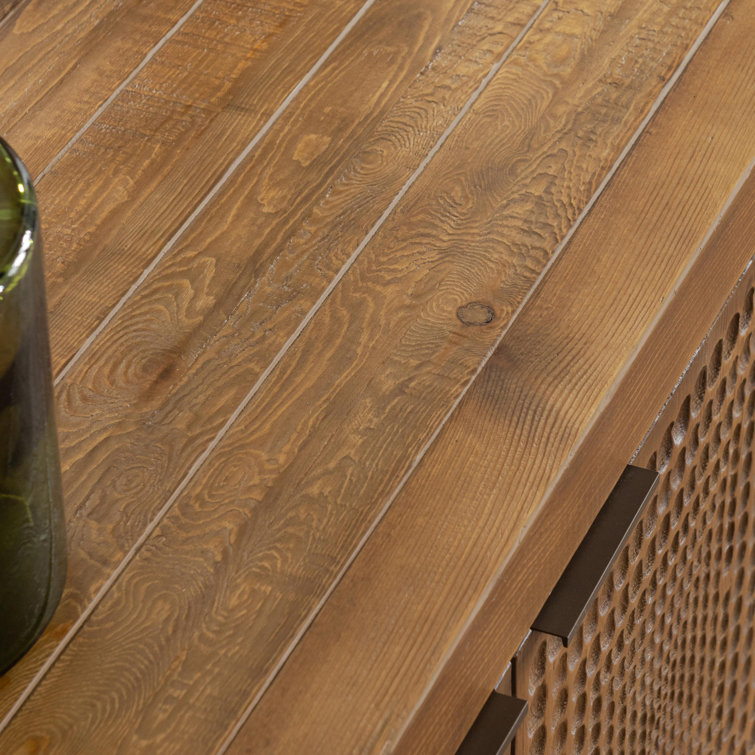 Osiris Reclaimed Pine Wood Buffet Sideboard with Carved Pattern