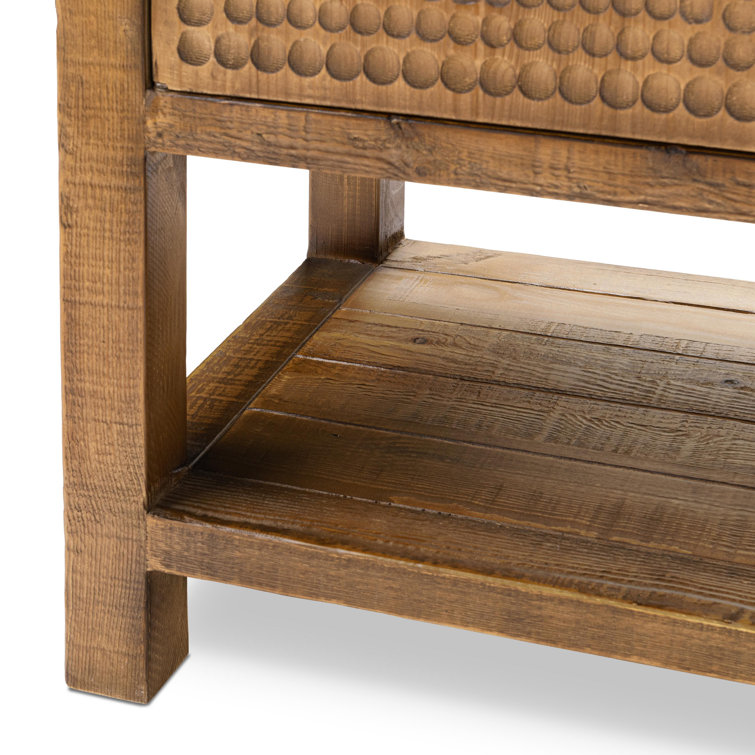 Osiris Reclaimed Pine Wood Buffet Sideboard with Carved Pattern
